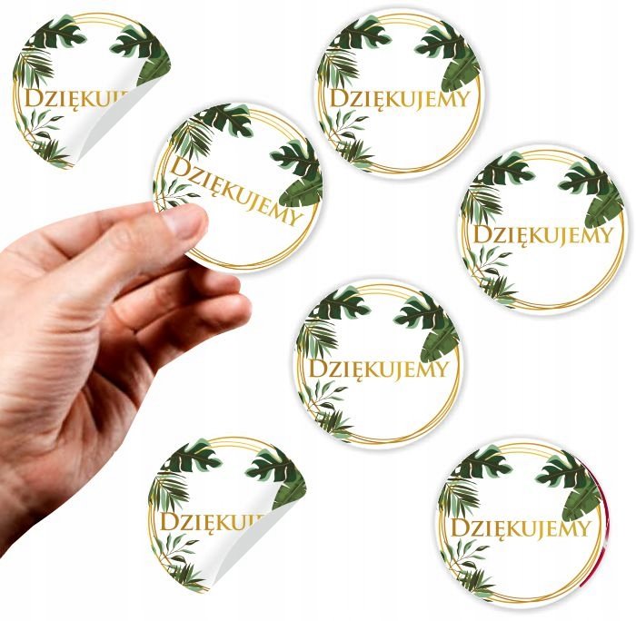 Naklejki Dziękujemy Podziękowanie 110Szt. Etykiety /Naklejkiozdobne.Pl