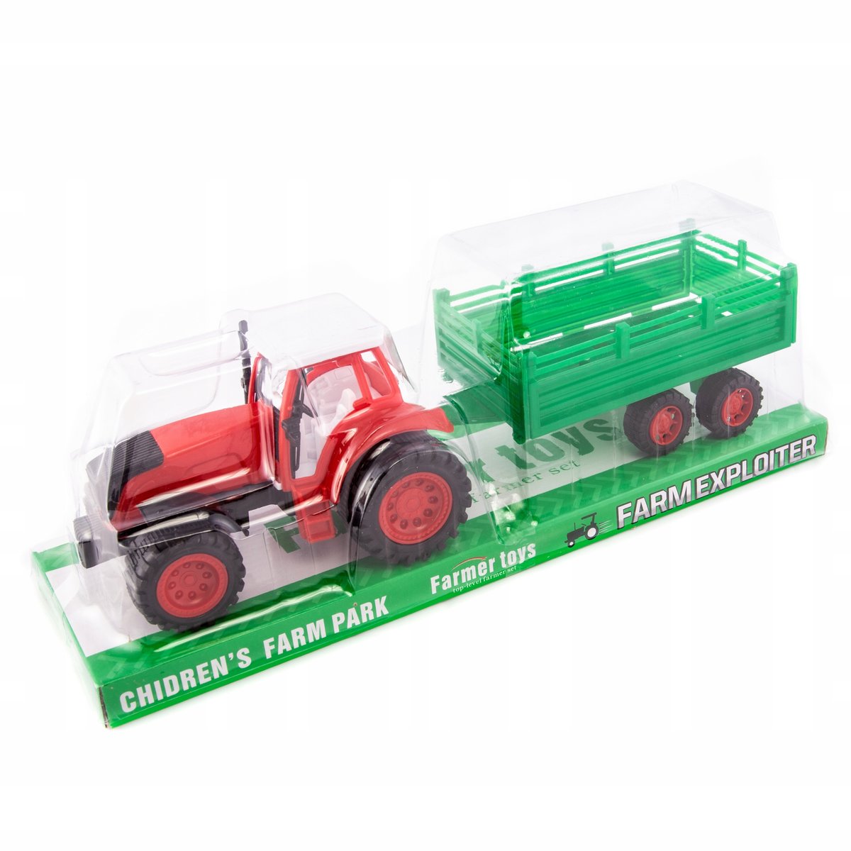 Traktor Z Przyczepą Rolniczą 36cm Różne Kolory