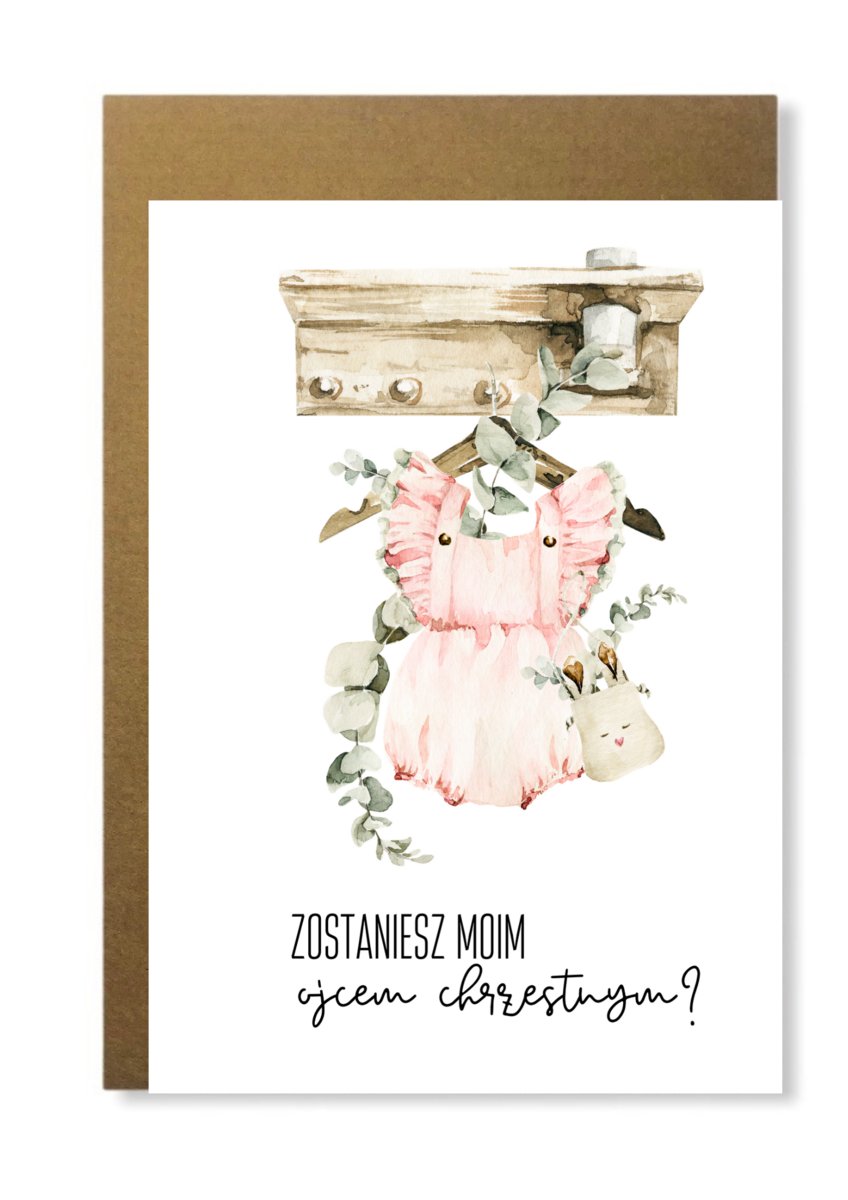 Kartka Zostaniesz Moim Chrzestnym Boho Dziewczynka