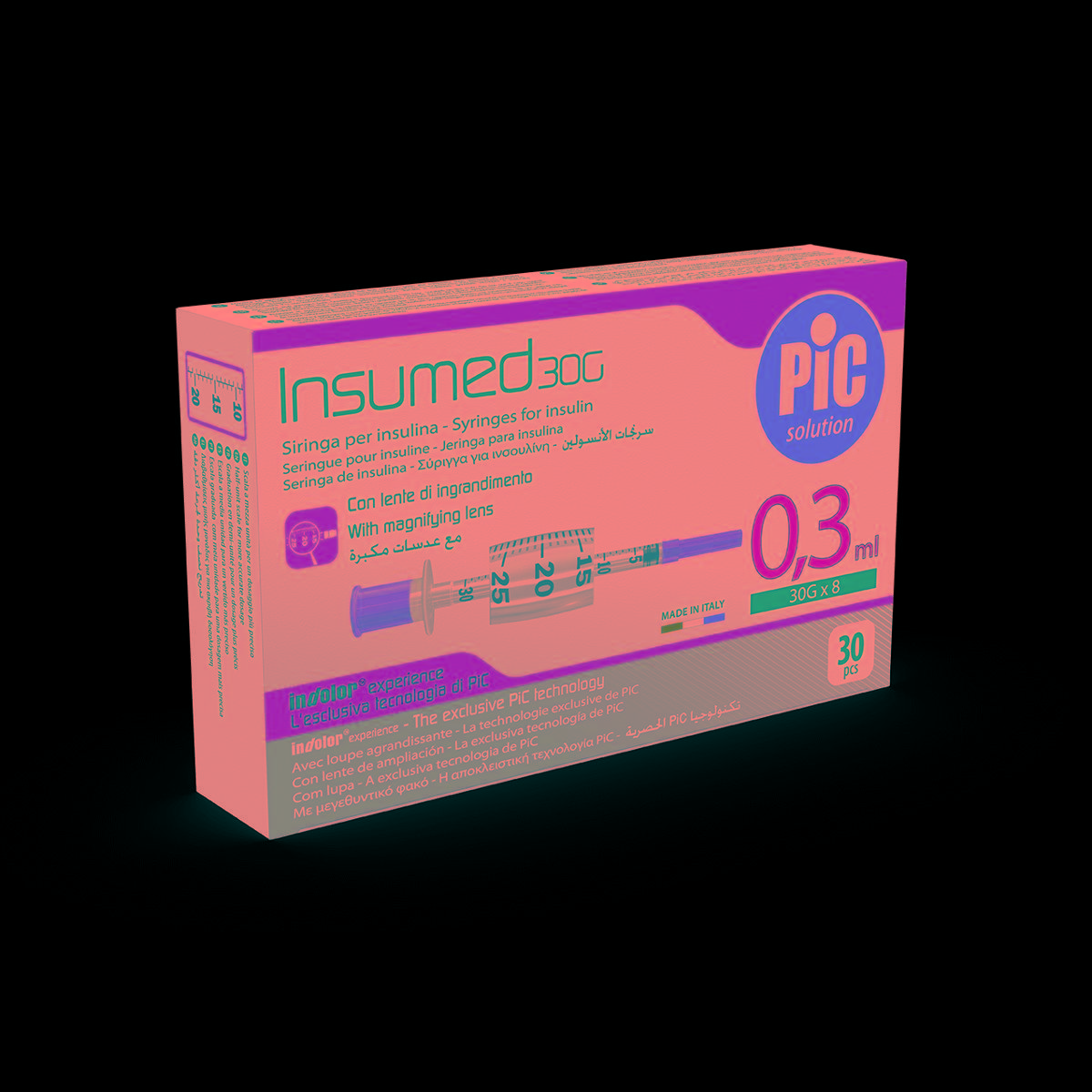 Artsana PIC Insumed 0,3 ml 30 G 8 mm strzykawki insulinowe z powiększeniem x 30 szt |  OD 199 PLN!