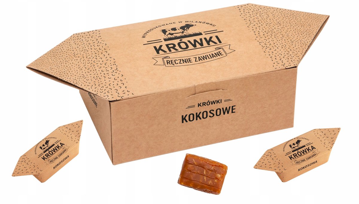 Krówki Ciągutki Kokosowe W Pudełku Krówka 300G