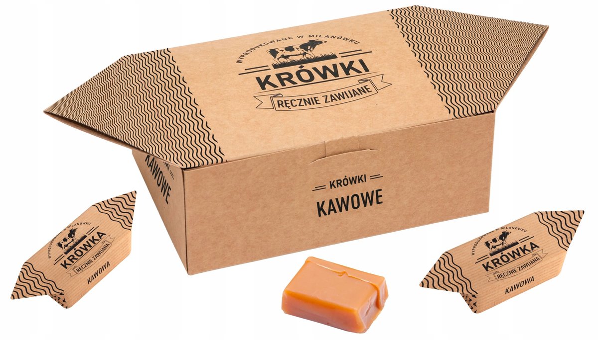 Krówki Ciągutki Kawowe W Pudełku Krówka 300G