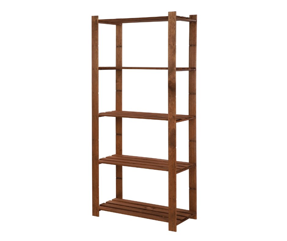 Regał Na Książki Drewniany B24R 170X80X38 5 Półek Brązowy Olejowany Drewno Sosnowe Brązowy B24R_170X080X38_R0F1 / Wamar-Sosenka