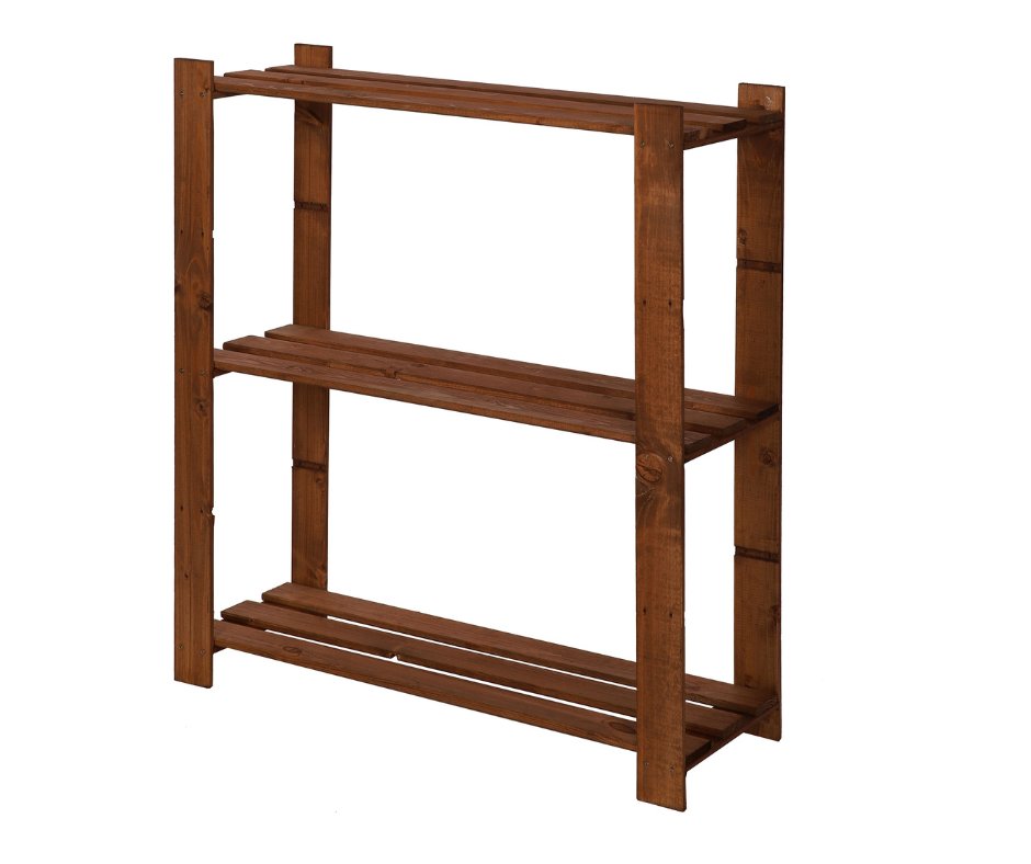 Regał Na Książki Drewniany B26R 90X80X28 3 Półki Brązowy Olejowany Drewno Sosnowe Brązowy B26R_090X080X28_R0F1 / Wamar-Sosenka