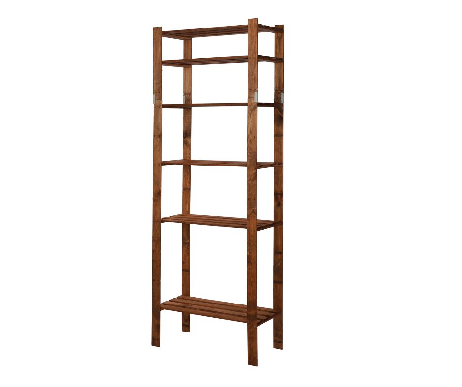 Regał Na Książki Drewniany B29R 200X80X38 6 Półek Brązowy Olejowany Drewno Sosnowe Brązowy B29R_200X080X38_R0F1 / Wamar-Sosenka