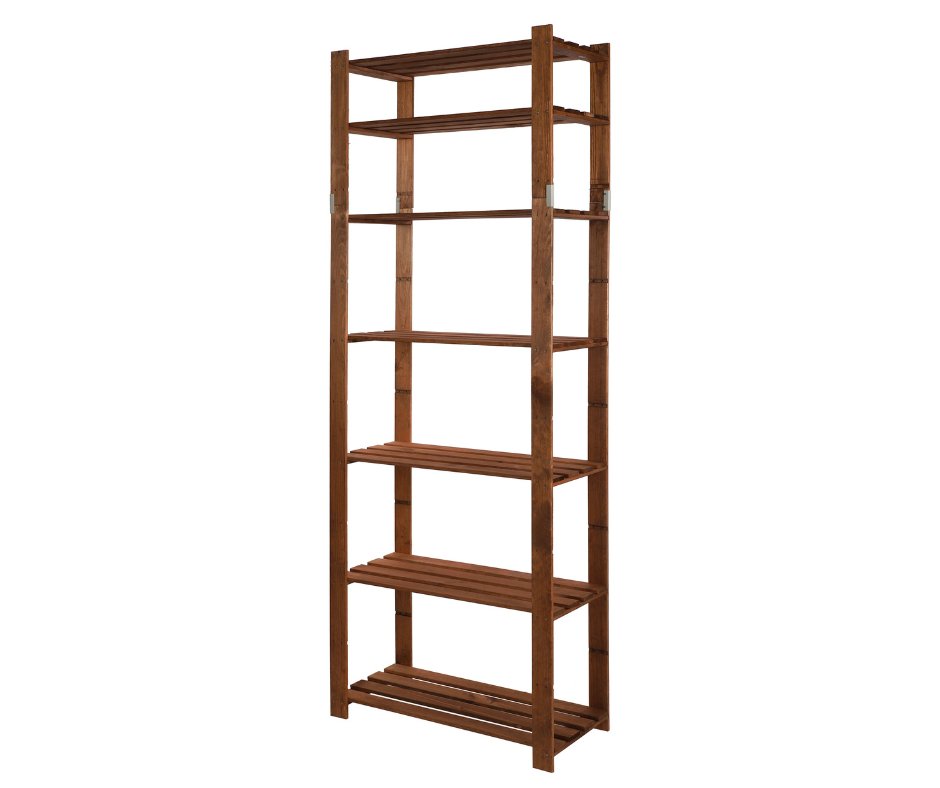 Regał Na Książki Drewniany B30R 220X80X38 7 Półek Brązowy Olejowany Drewno Sosnowe Brązowy B30R_220X080X38_R0F1 / Wamar-Sosenka