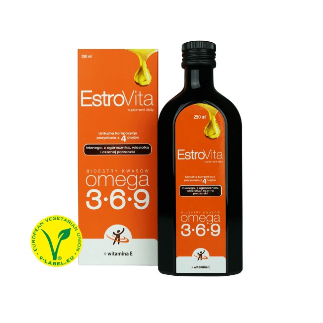SKOTAN EstroVita Omega 3-6-9 + witamina E Płyn, 250ml