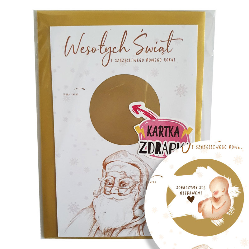 Jestem W Ciąży - Kartka Zdrapka, Boże Narodzenie, Ciąża, Będziesz Babcią , Tatą