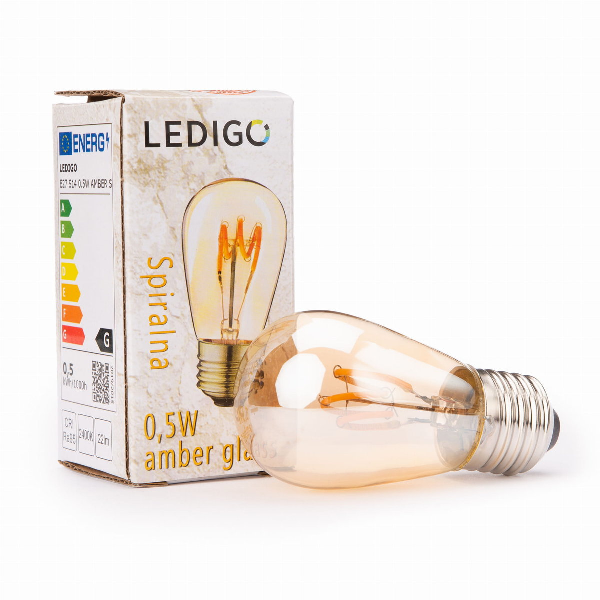 Żarówka FILAMENT LED E27 0.5W 2700K SPIRALA