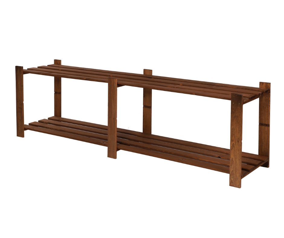 Regał Na Książki Drewniany B05R 50X170X38 2 Półki Brązowy Olejowany Drewno Sosnowe Brązowy B05R_050X170X38_R0F1 / Wamar-Sosenka