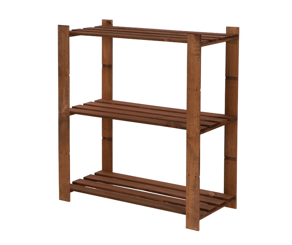 Regał Na Książki Drewniany B21R 90X80X38 3 Półki Brązowy Olejowany Drewno Sosnowe Brązowy B21R_090X080X38_R0F1 / Wamar-Sosenka