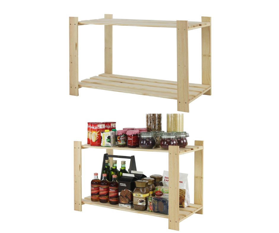 Regał Na Książki Drewniany B07R 50X90X38 2 Półki Naturalny Surowy Drewno Sosnowe Naturalny B07R_050X090X38_N0F1 / Wamar-Sosenka