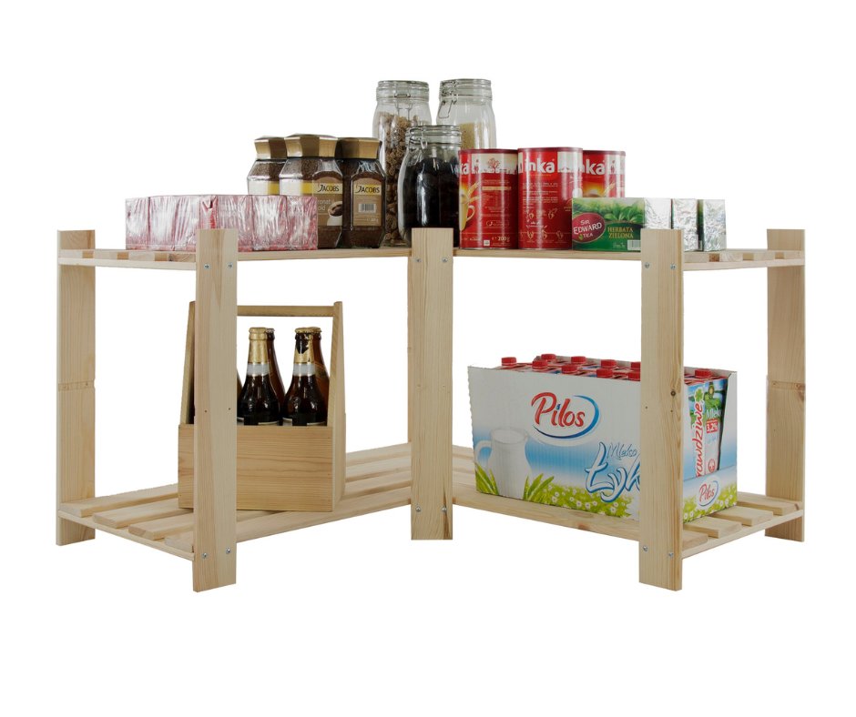 Regał Na Książki Narożny B09R 50X85X38 2 Półki Naturalny Surowy Drewno Sosnowe Naturalny B09R_050X085X38_N0F1 / Wamar-Sosenka