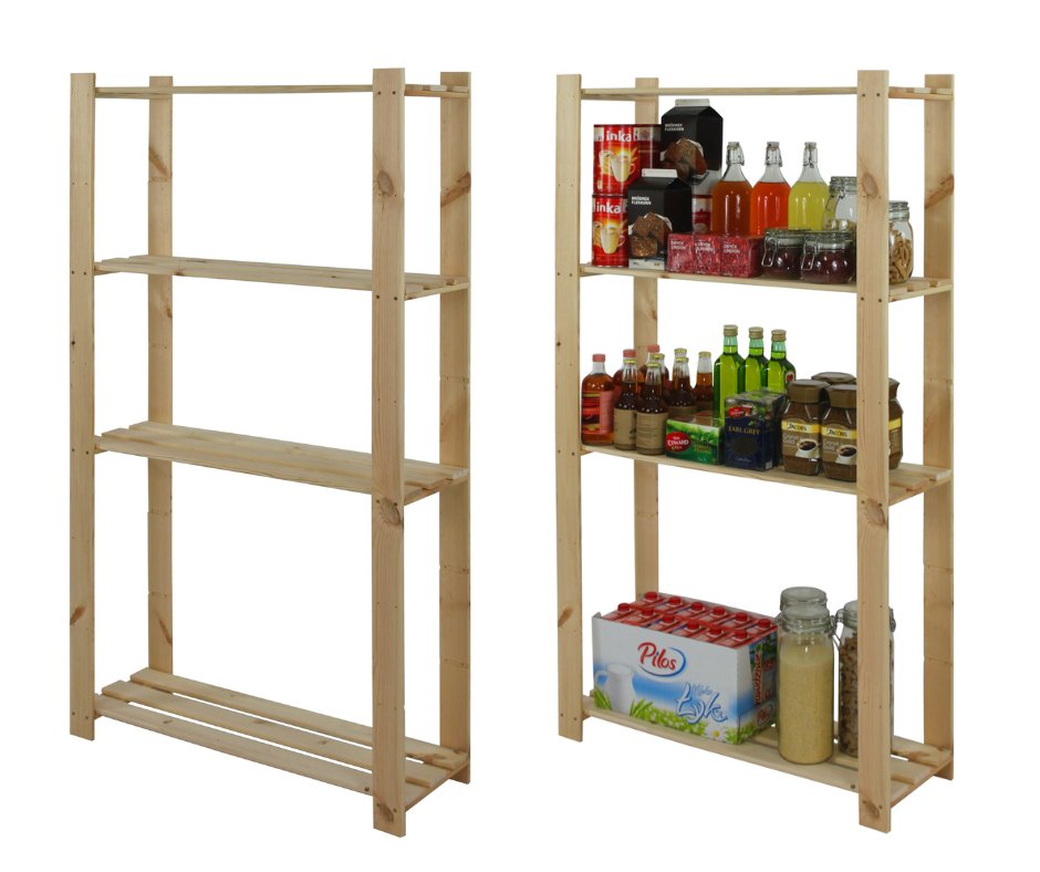 Regał Na Książki Drewniany B17R 150X80X28 5 Półek Naturalny Surowy Drewno Sosnowe Naturalny B17R_150X080X28_N0F1 / Wamar-Sosenka