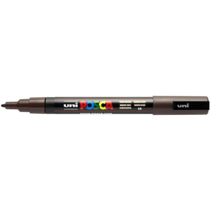 UNI ball POSCA marker (z delikatną końcówką okrągłą) zielone jabłko, ciemnobrązowy PX202317000