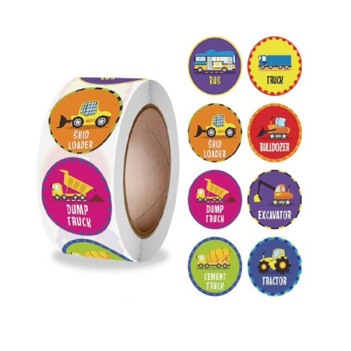 Naklejki Ozdobne Okrągłe Pojazdy Mix 20 Szt.