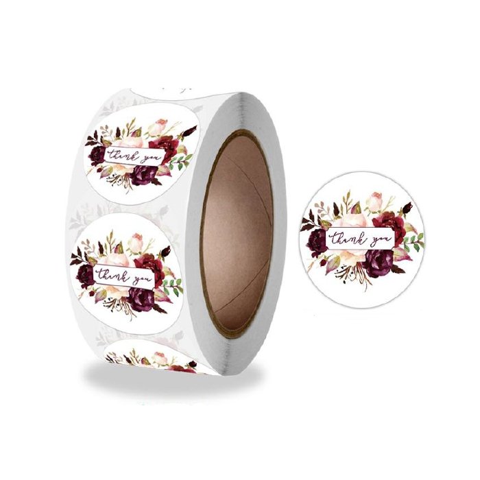 Naklejki Ozdobne Okrągłe Thank You 100 Szt.