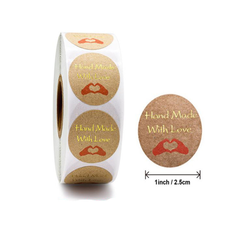 Naklejki Ozdobne Hand Made With Love 20 Szt.