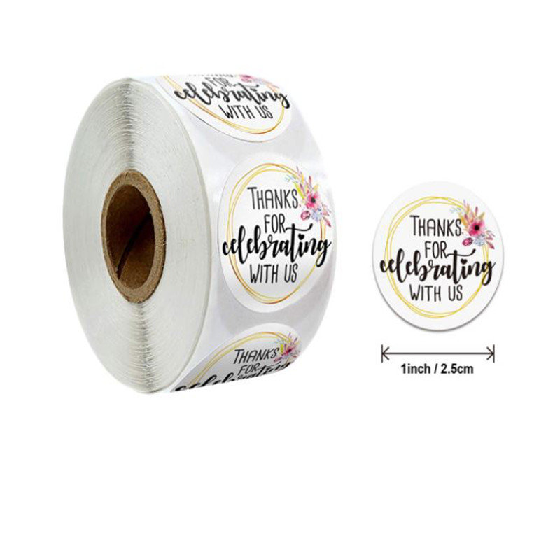 Naklejki Ozdobne Okrągłe Thank You 20 Szt.