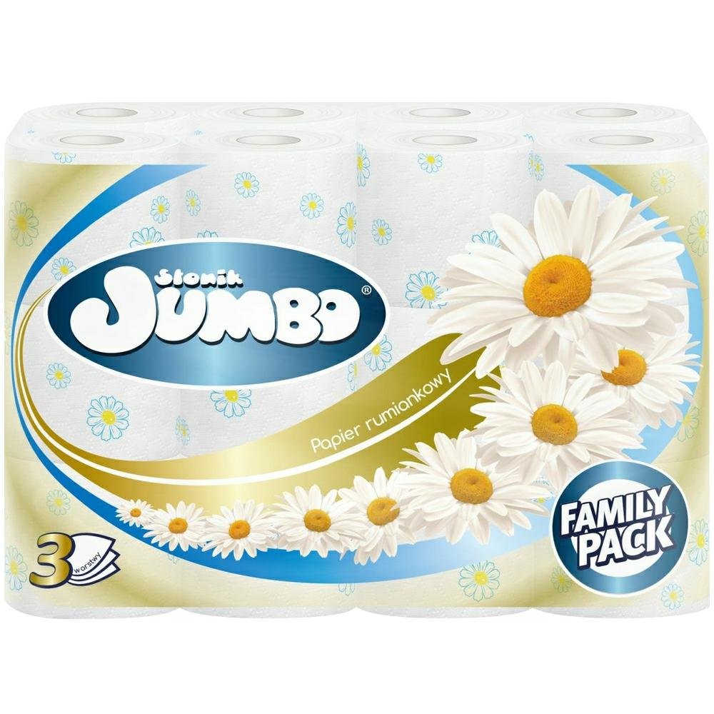 Słonik Jumbo Papier Toaletowy 3W 24 Rolki Rumianek