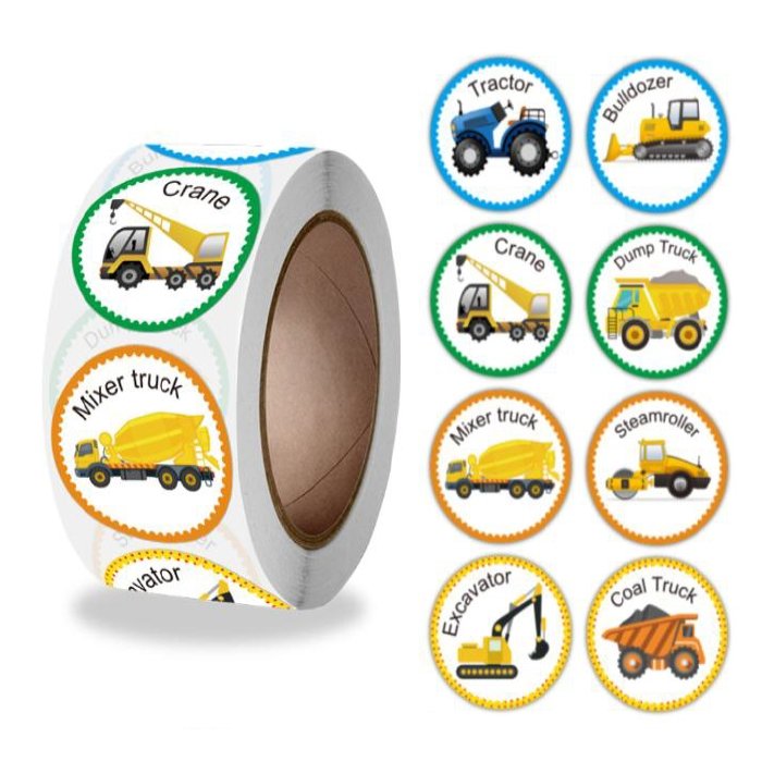 Naklejki Ozdobne Okrągłe Pojazdy 20 Szt.