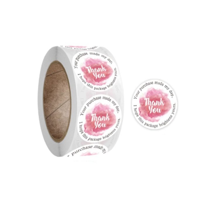 Naklejki Ozdobne Okrągłe Thank You 100 Szt.