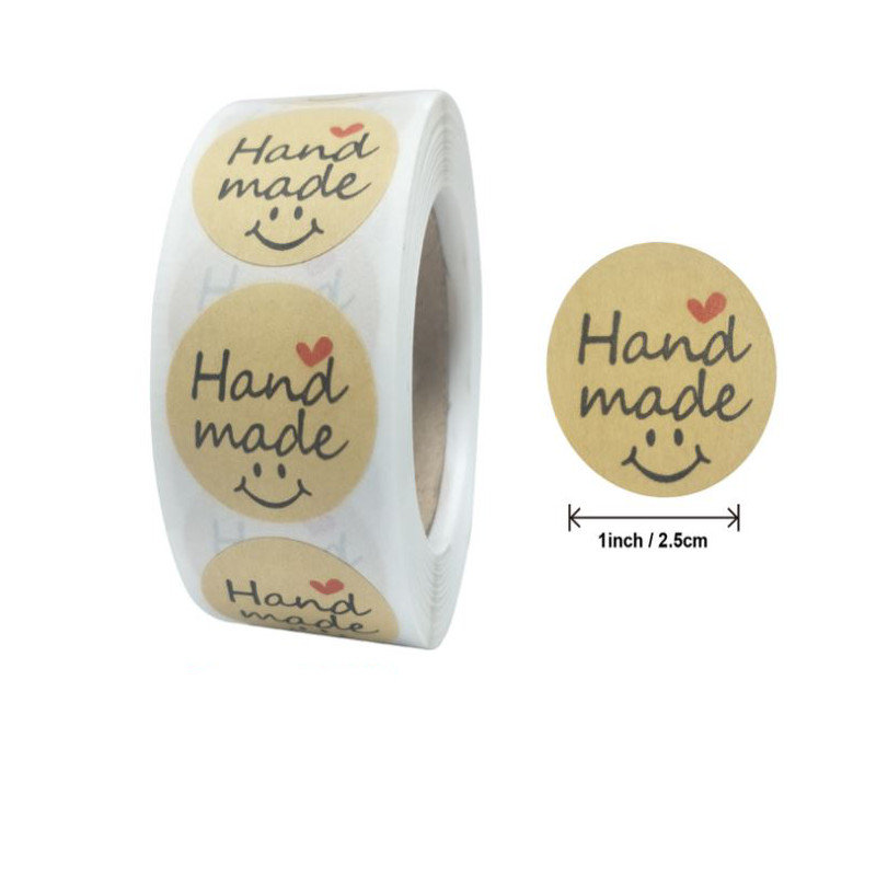 Naklejki Ozdobne Okrągłe Hand Made 100 Szt.
