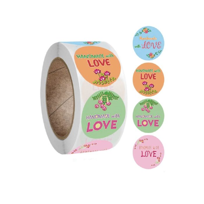 Naklejki Ozdobne Handmade With Love Mix 100 Szt.