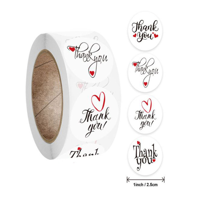 Naklejki Ozdobne Okrągłe Thank You Mix 100 Szt.
