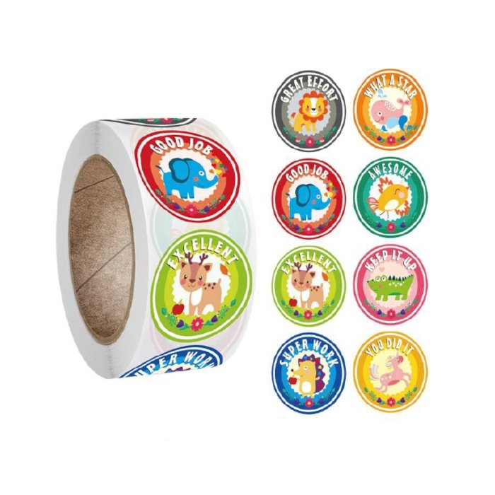 Naklejki Ozdobne Okrągłe Zwierzątka Mix13 20 Szt.