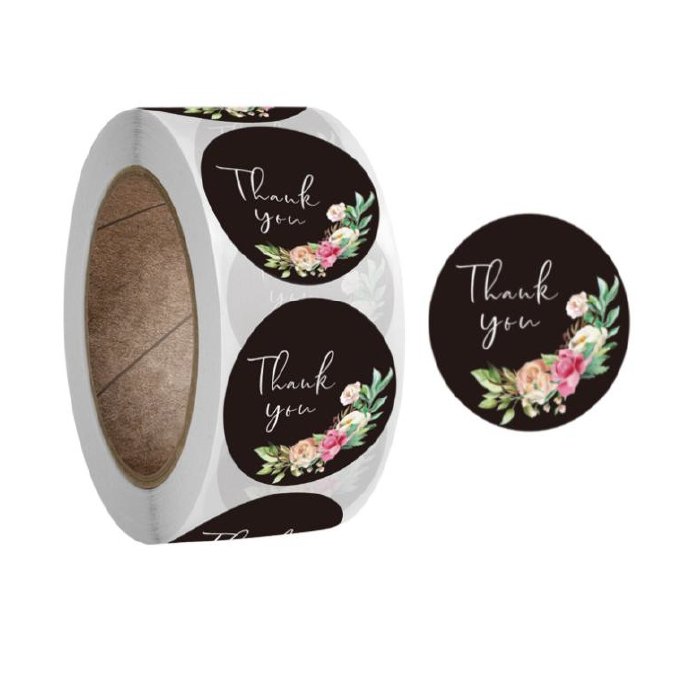Naklejki Ozdobne Okrągłe Thank You 500 Szt.