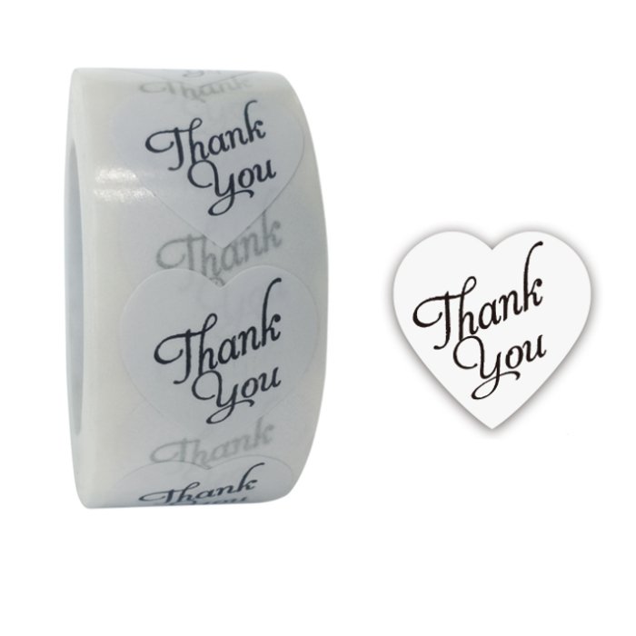 Naklejki Ozdobne Serca Thank You 20 Szt.