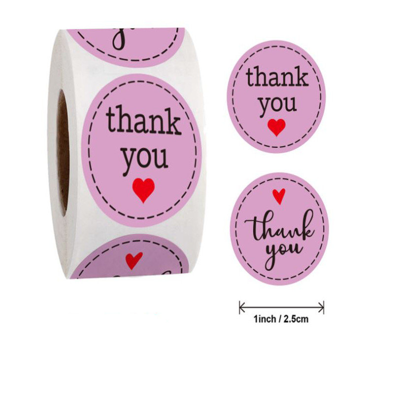 Naklejki Ozdobne Okrągłe Thank You 100 Szt.