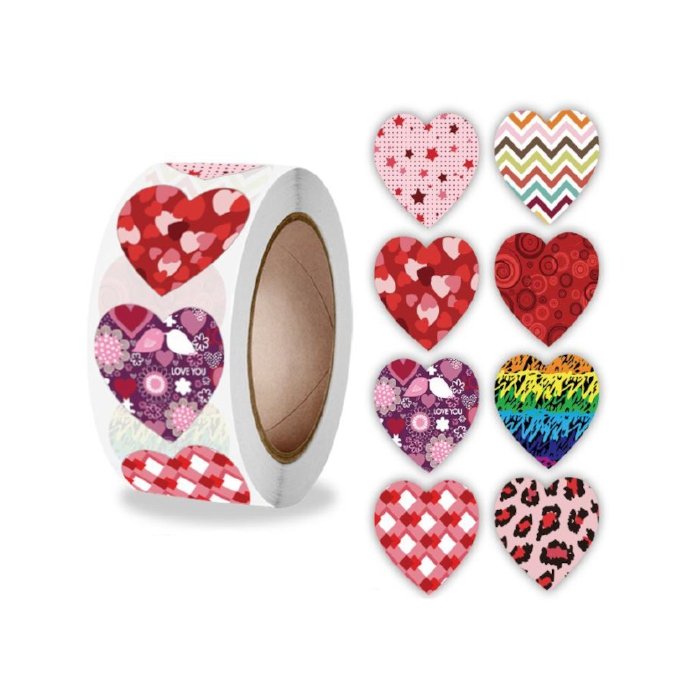 Naklejki Ozdobne Serca Mix 500 Szt.