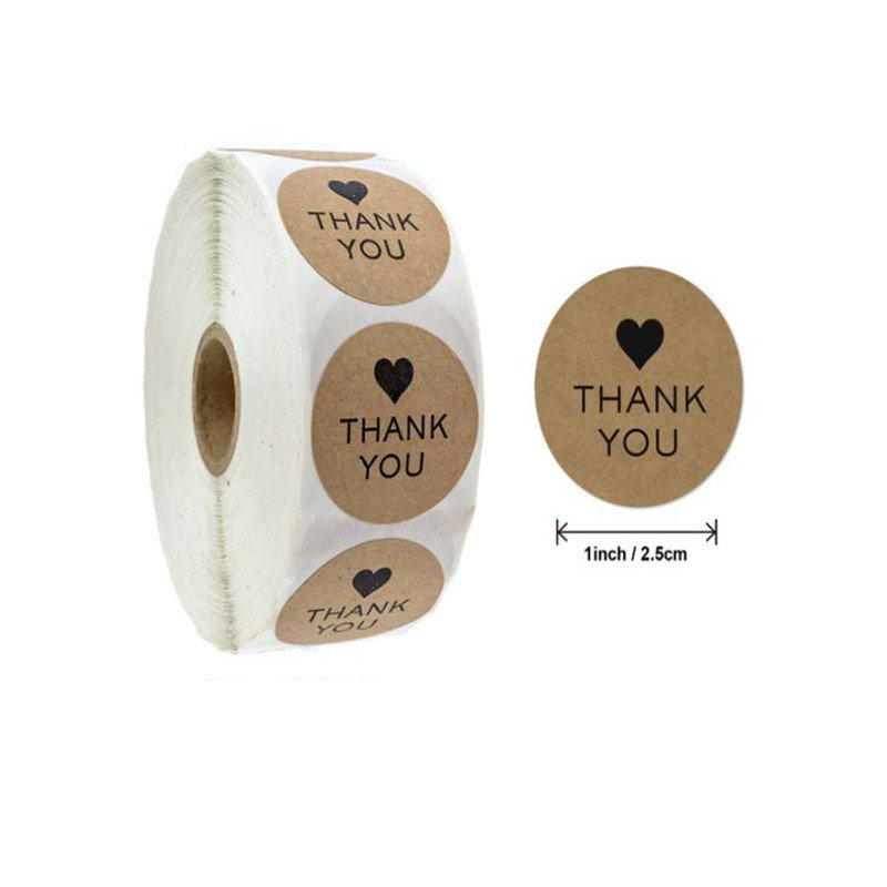 Naklejki Ozdobne Okrągłe Thank You 100 Szt.