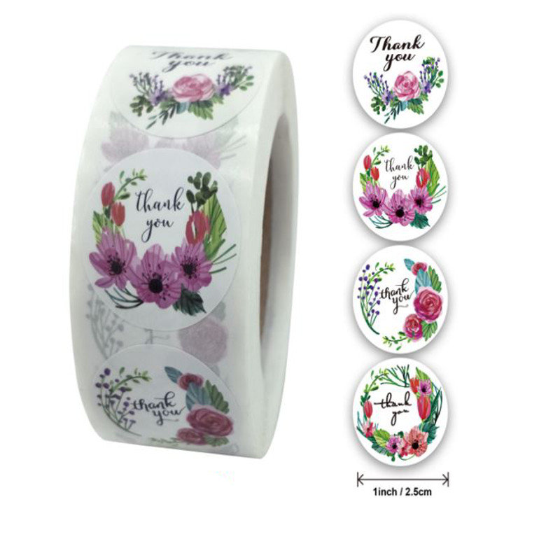Naklejki Ozdobne Okrągłe Thank You Mix 100 Szt.