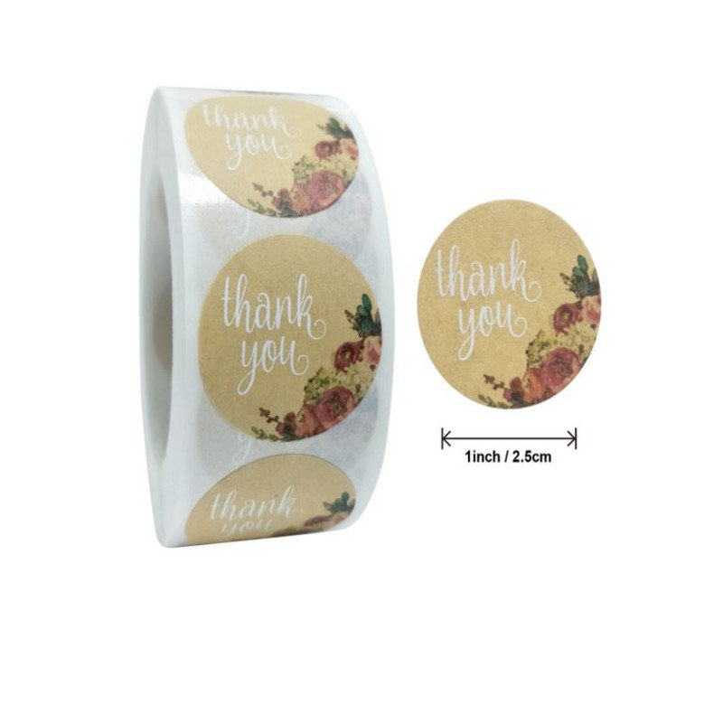 Naklejki Ozdobne Okrągłe Thank You 100 Szt.