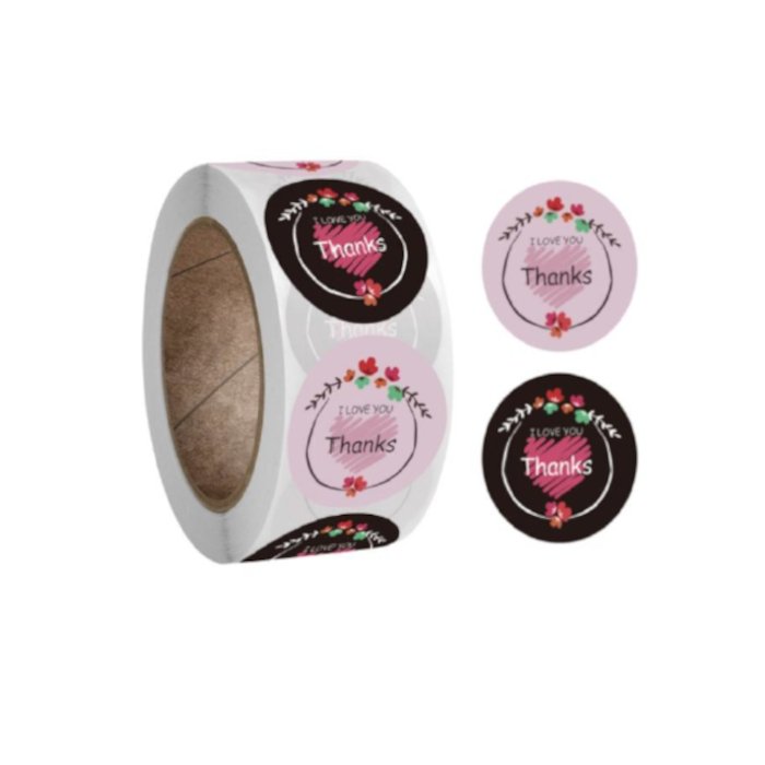 Naklejki Ozdobne I Love You Thanks Mix 500 Szt.