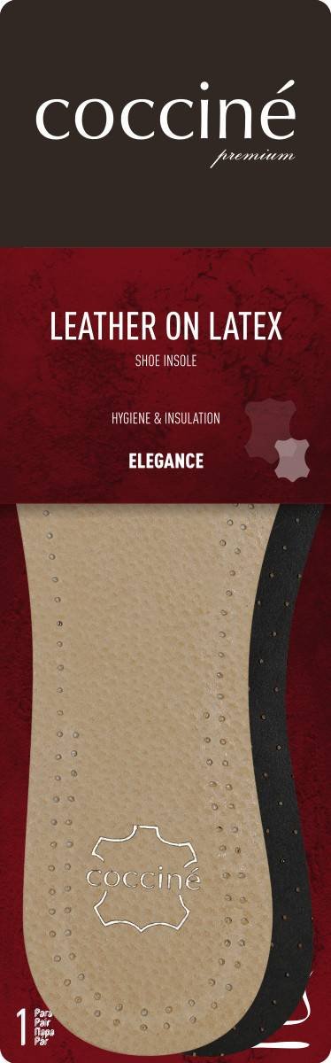 Skórzane wkładki do butów leather on latex coccine 43-44