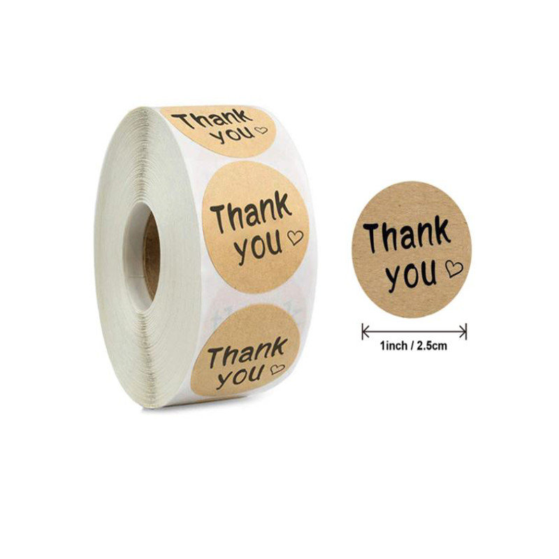 Naklejki Ozdobne Okrągłe Thank You 500 Szt.