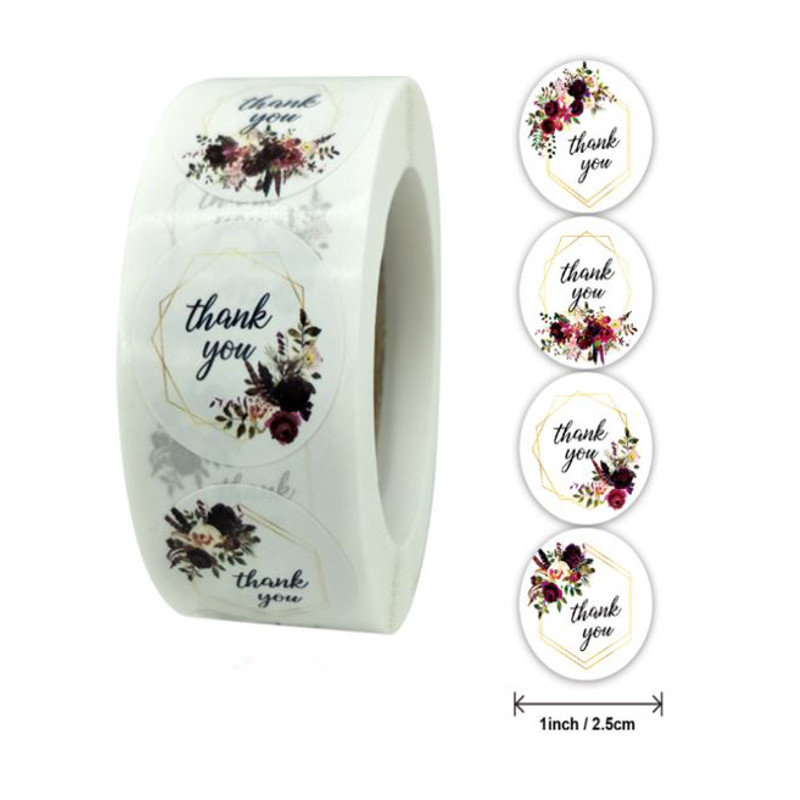 Naklejki Ozdobne Okrągłe Thank You Mix 20 Szt.