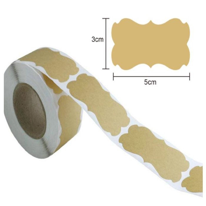 Naklejki Ozdobne Prostokątne Kraft 50 Szt.