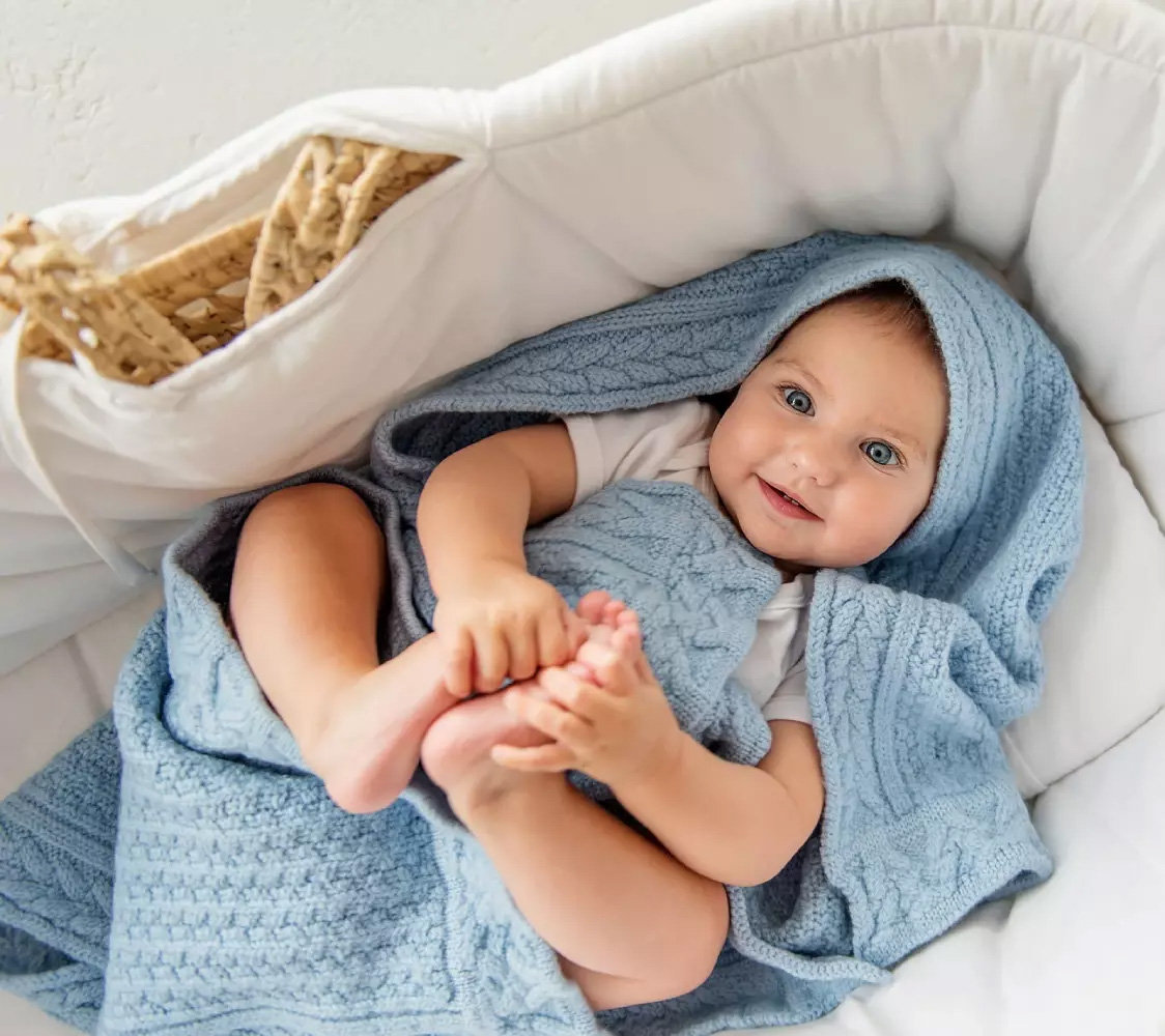 Kocyk Merino Premium - Niebieskie Ciasteczko Lullalove