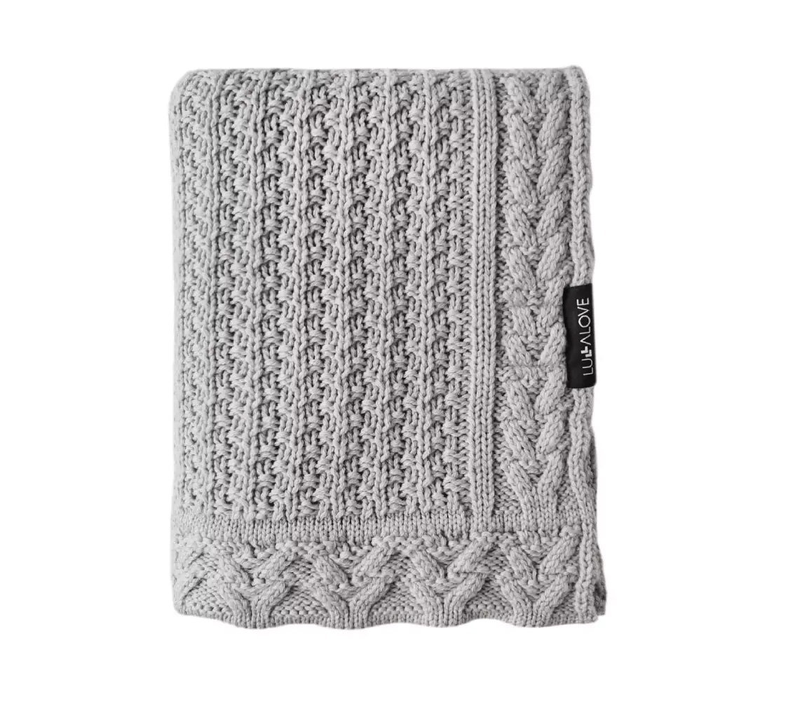 Kocyk merino PREMIUM - szare ciasteczko Lullalove