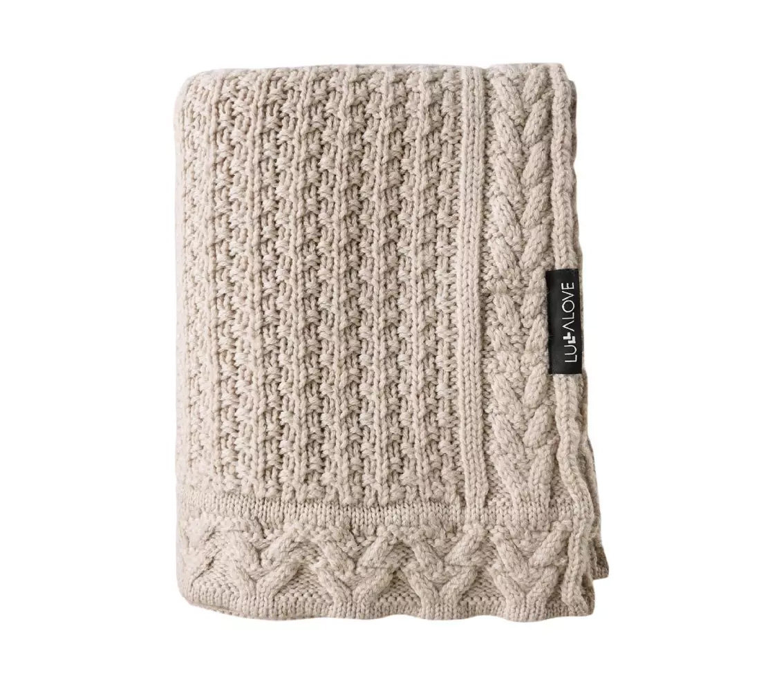 Kocyk Merino Premium - Beżowe Ciasteczko Lullalove