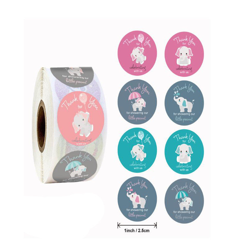 Naklejki Ozdobne Okrągłe Thank You Mix 100 Szt.