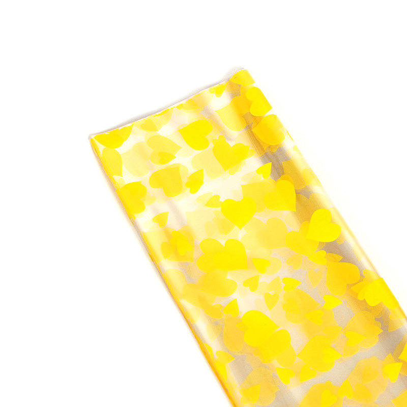 Folia Ozdobna W Serca Żółta 54X54 Cm 50 Szt.