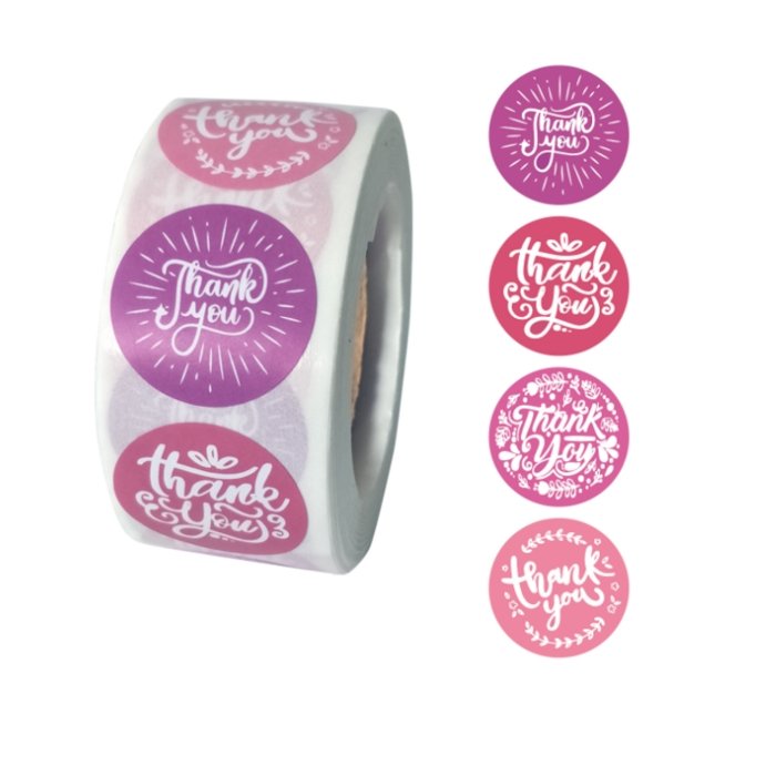 Naklejki Ozdobne Thank You Mix 100 Szt.
