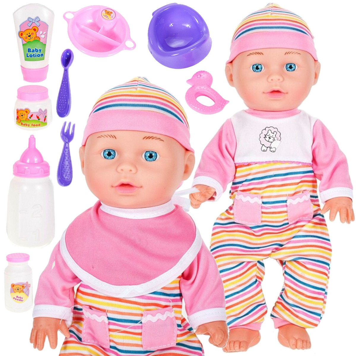 Duża Lalka Bobas 30Cm Siada Na Nocnik + Akcesoria U805