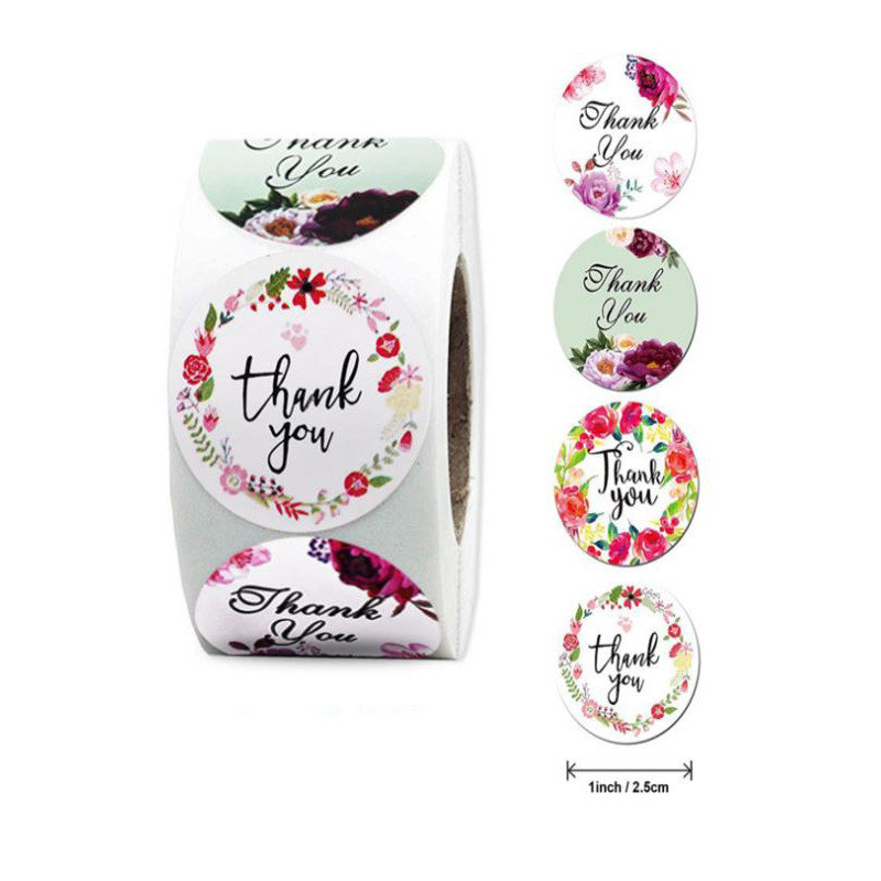 Naklejki Ozdobne Okrągłe Thank You Mix 20 Szt.
